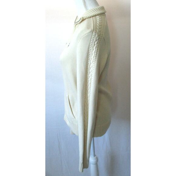 Ralph Lauren Sport Boys Cream Long Sleeve Full Zip Sweater Unisex Size Medium - Picture 4 of 9